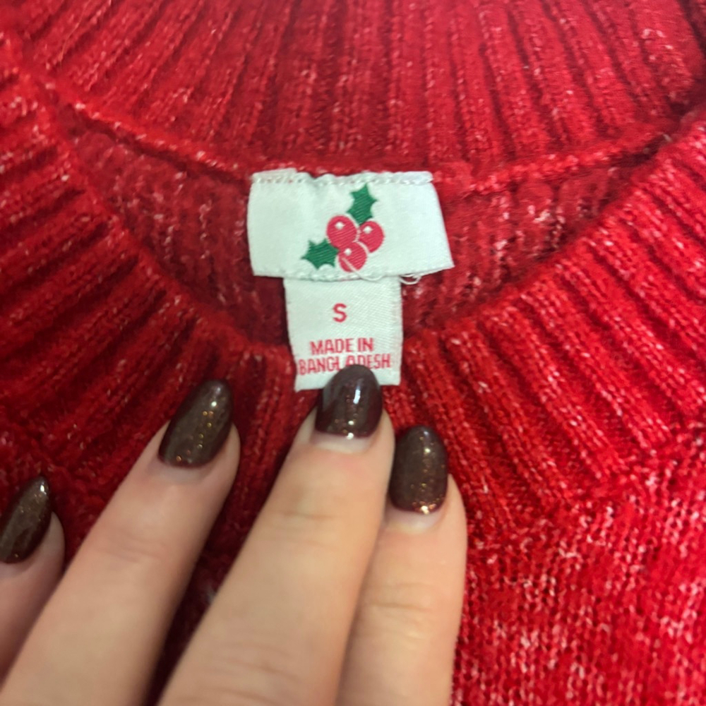 Festive Red Candy Cane Women's Sweater - Picture 6 of 12